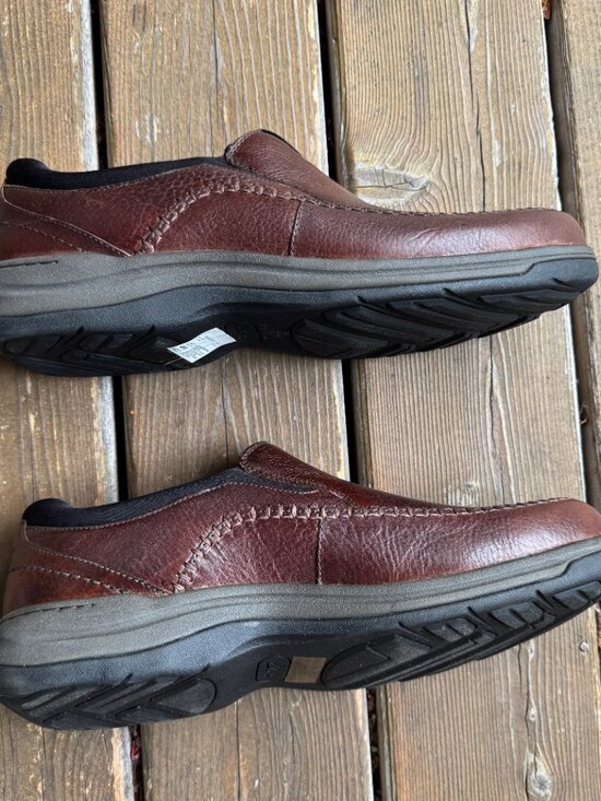 NEW Clarks Brown Leather Portland 2 Easy Slip On Comfy Loafers in Men\'s 11.5W main image 4